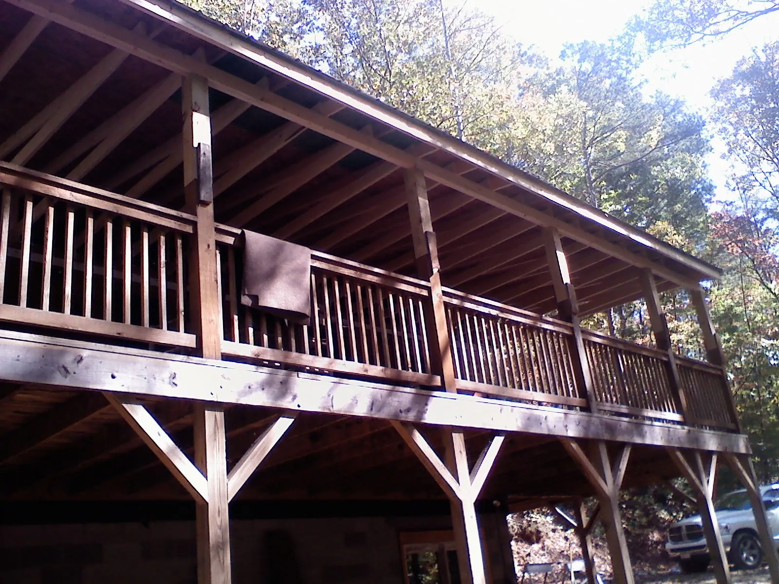 Timber framing under a new elevated porch and deck — Roof Leak Repair in Nachusa by Roofing Brothers